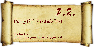 Pongó Richárd névjegykártya