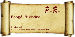 Pongó Richárd névjegykártya
